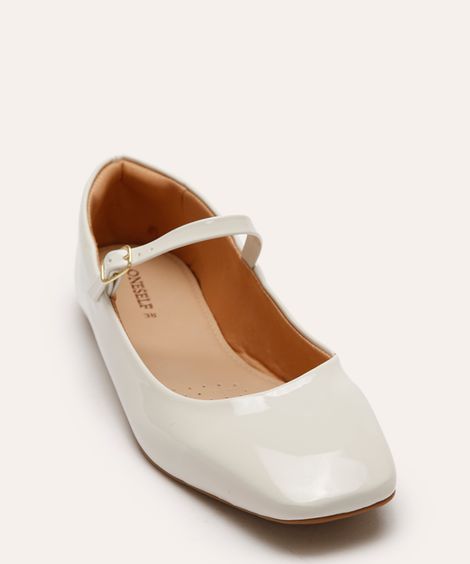 sapatilha bico quadrado com fivela oneself off white