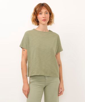 blusa muscle tee de algodão verde
