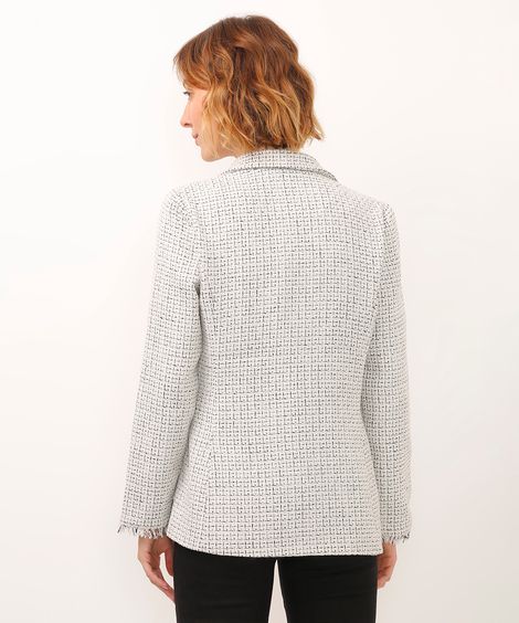 blazer de tweed - off white