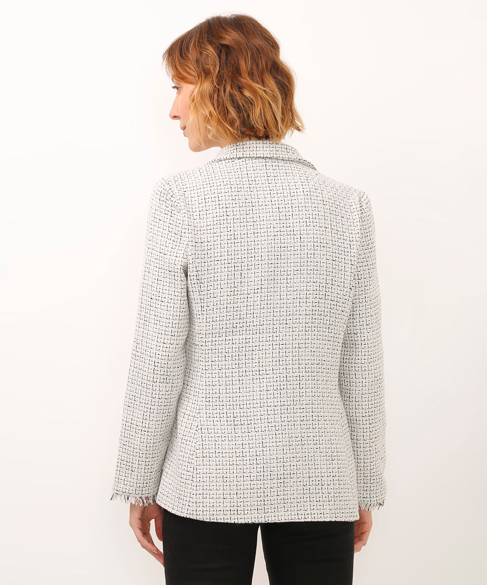 blazer de tweed - off white