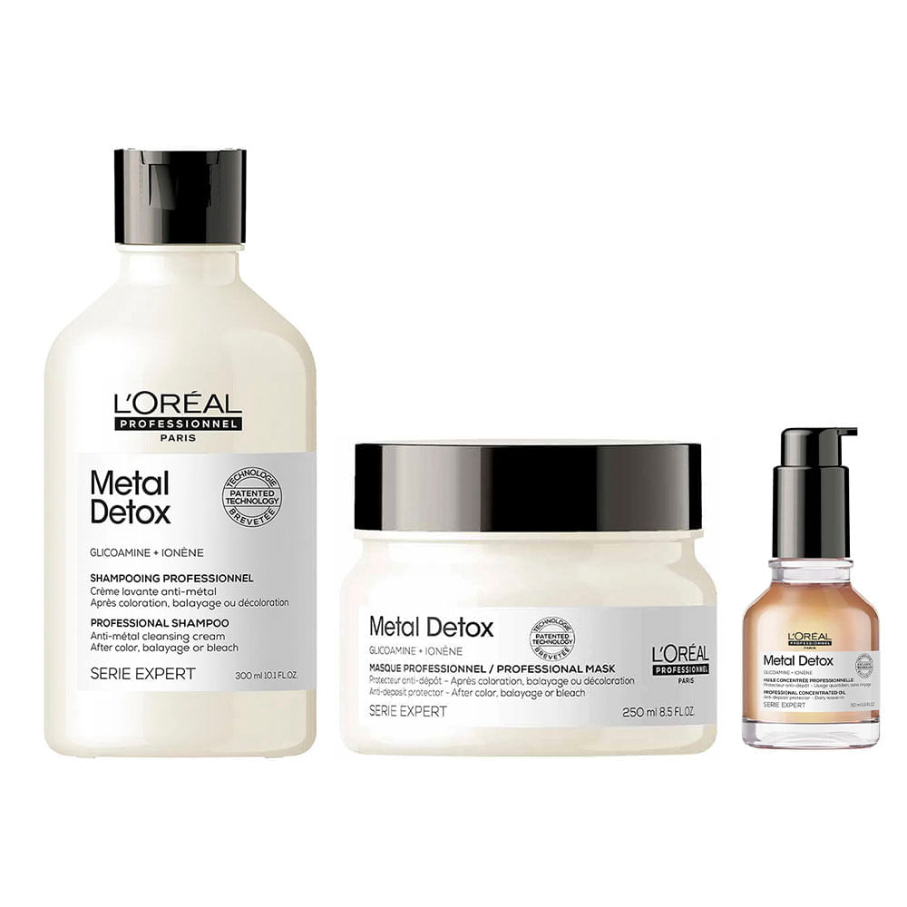 L’Oréal Professionnel Metal Detox Kit – Shampoo + Máscara + Óleo Concentrado