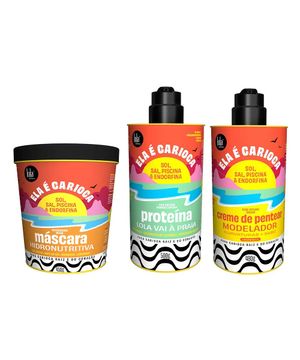 Lola Cosmetics Ela é Carioca Kit – Creme de Pentear + Máscara Hidronutritiva + Proteína