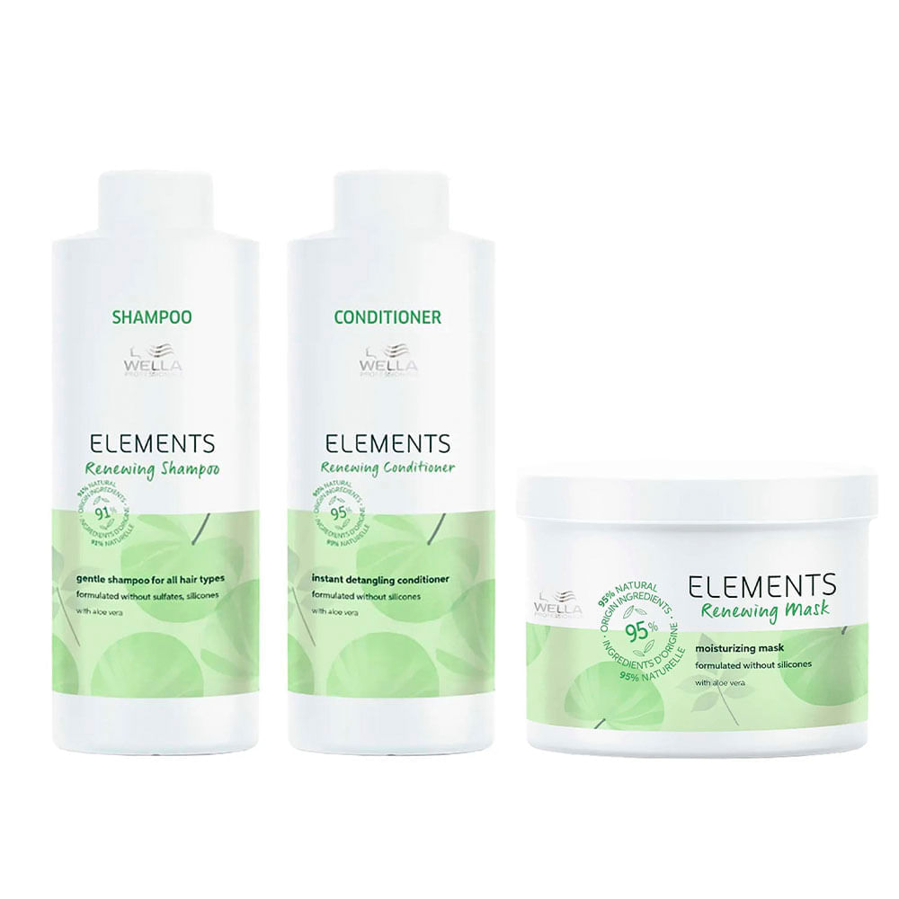 Wella Professionals Elements Renewing Kit – Shampoo + Máscara + Condicionador