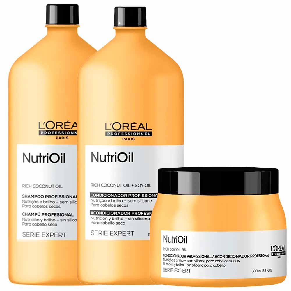 LOréal Professionnel NutriOil Kit – Shampoo + Condicionador + Máscara