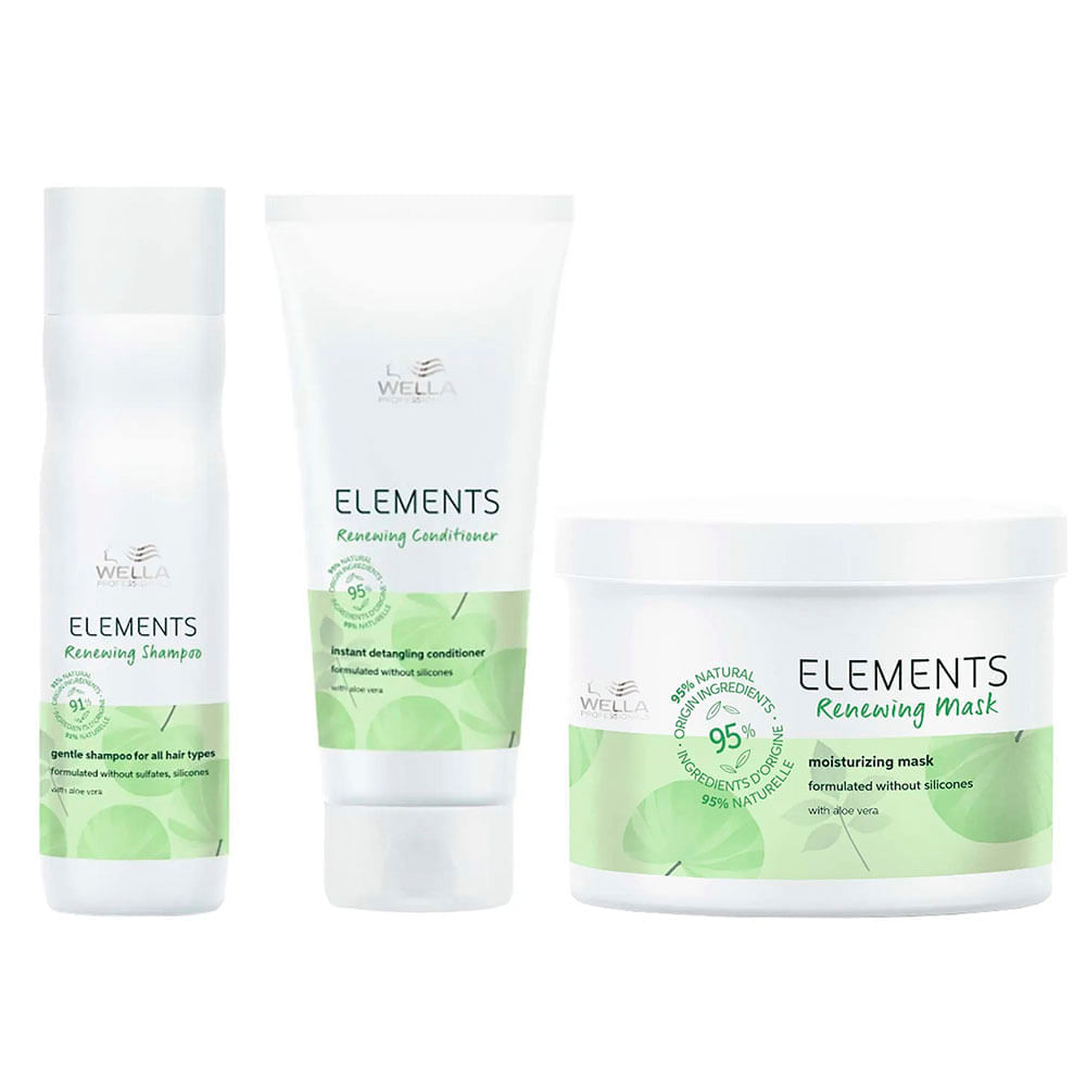 Wella Professionals Elements Renewing Kit – Shampoo + Máscara + Condicionador