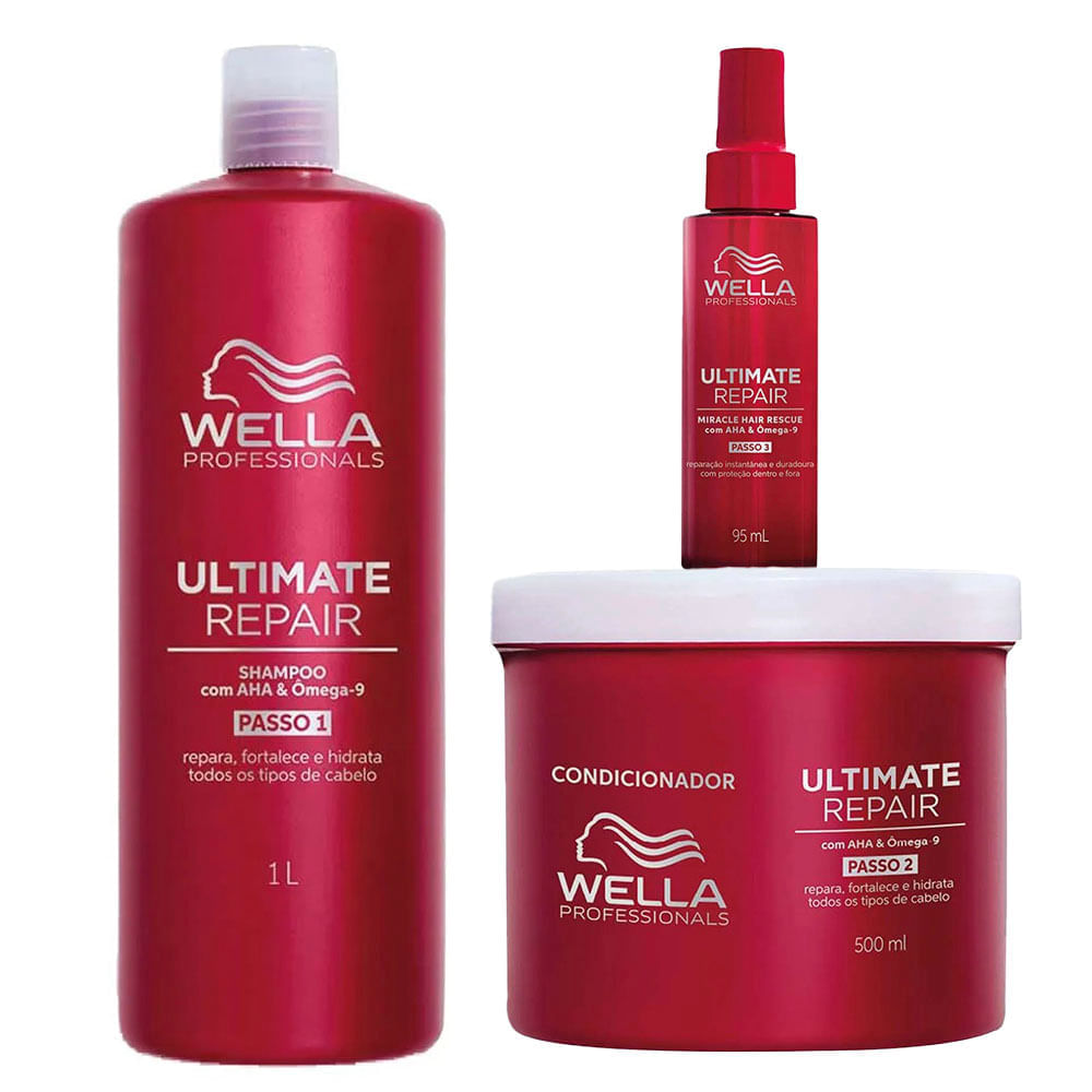Wella Professionals Ultimate Repair Kit – Shampoo + Condicionador + Leave-In