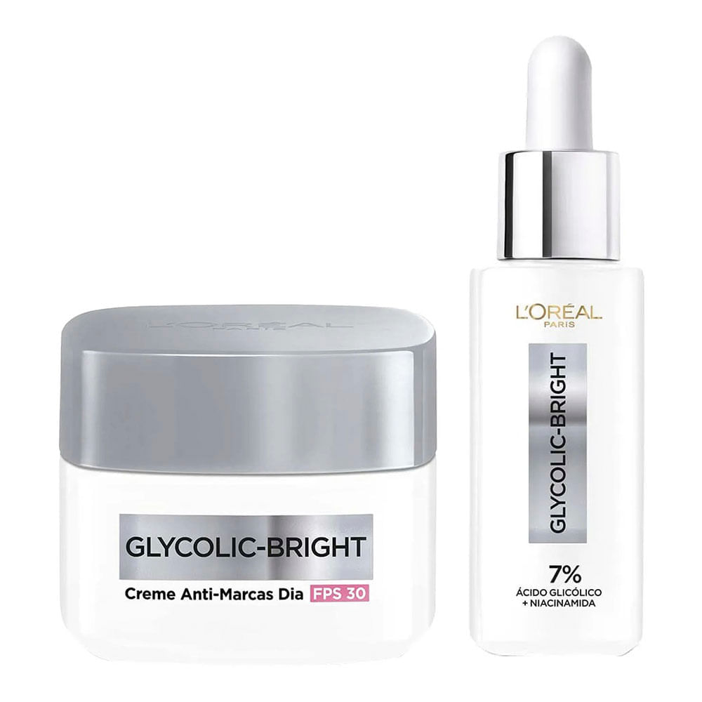 LOréal Paris Glycolic Bright Kit – Gel Creme Facial Dia + Sérum