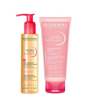 Bioderma Sensibio Kit - Óleo Micellar Facial + Gel de Limpeza Facial para Todos os Tipos de Pele