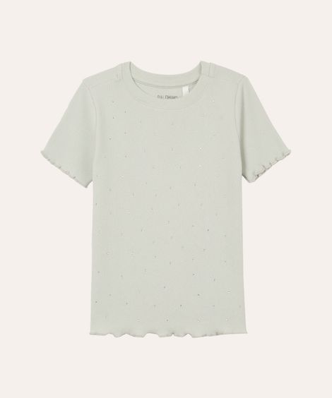 blusa infantil de algodão com brilho manga curta verde