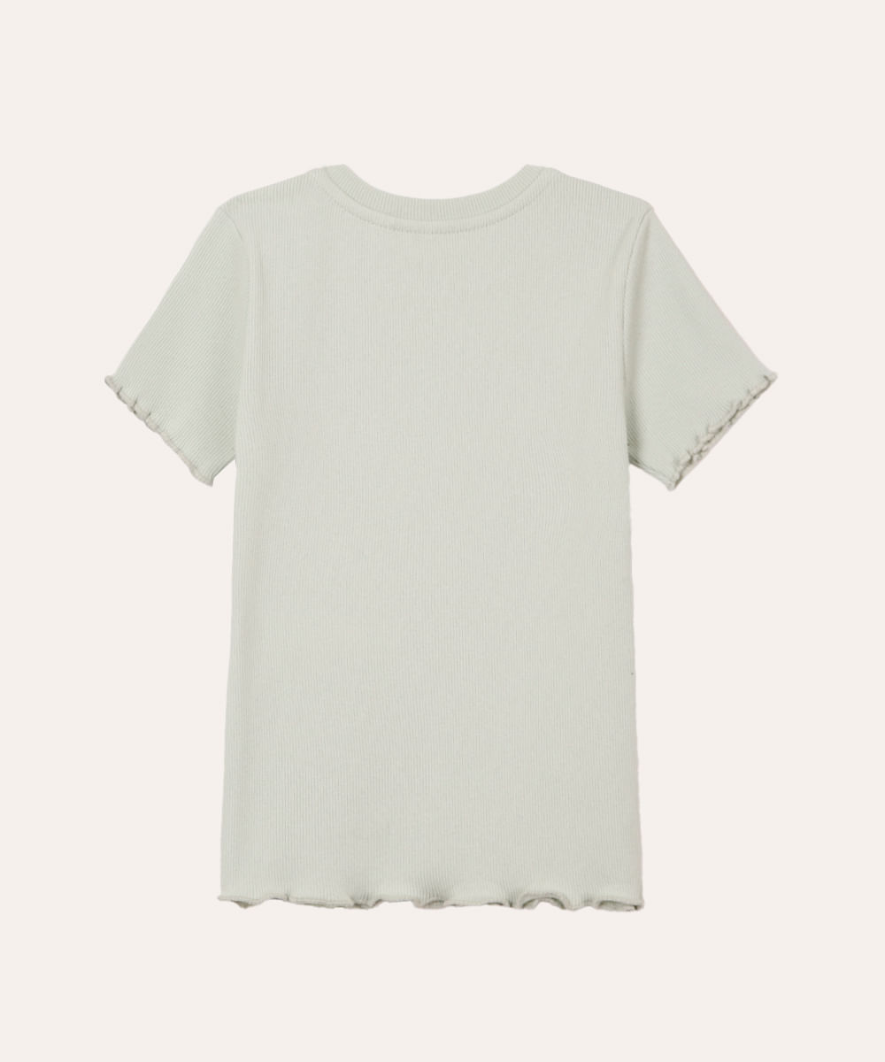 blusa infantil de algodão com brilho manga curta verde