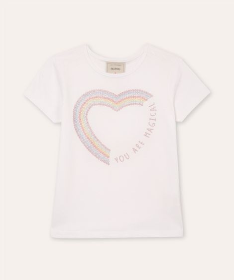 camiseta de algodão infantil you are magical off white