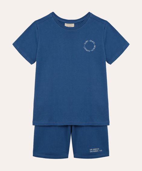 conjunto de algodão infantil los angeles azul
