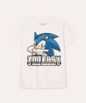 camiseta de algodão infantil sonic off white