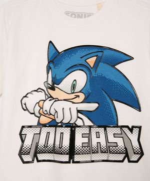 camiseta de algodão infantil sonic off white