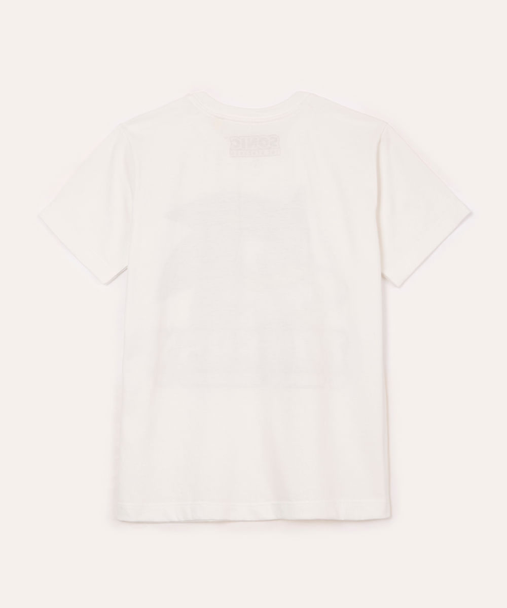camiseta de algodão infantil sonic off white