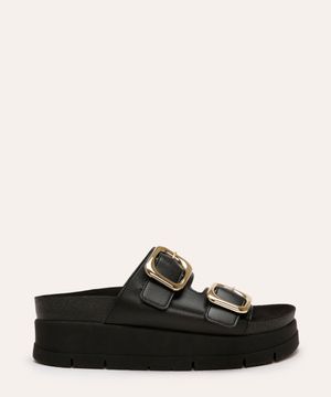 rasteirinha flatform com fivelas oneself - preto