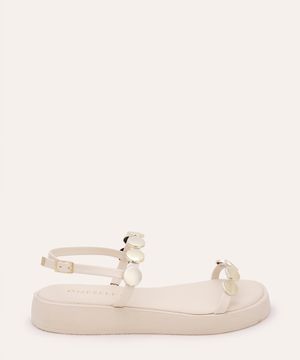 sandália flatform com tachas oneself off white