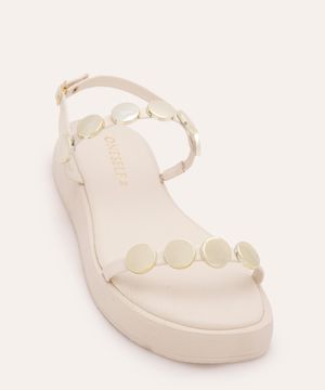 sandália flatform com tachas oneself off white