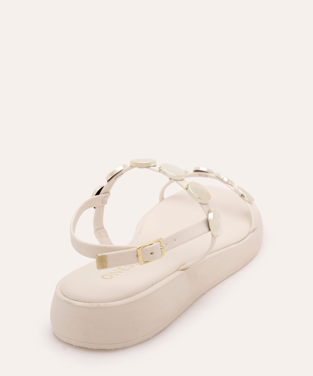 sandália flatform com tachas oneself off white