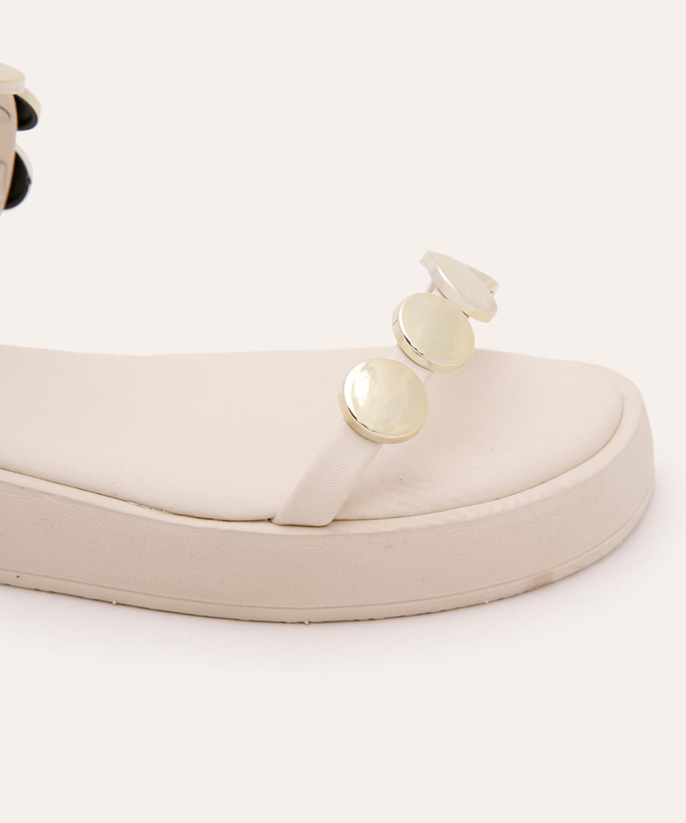 sandália flatform com tachas oneself off white