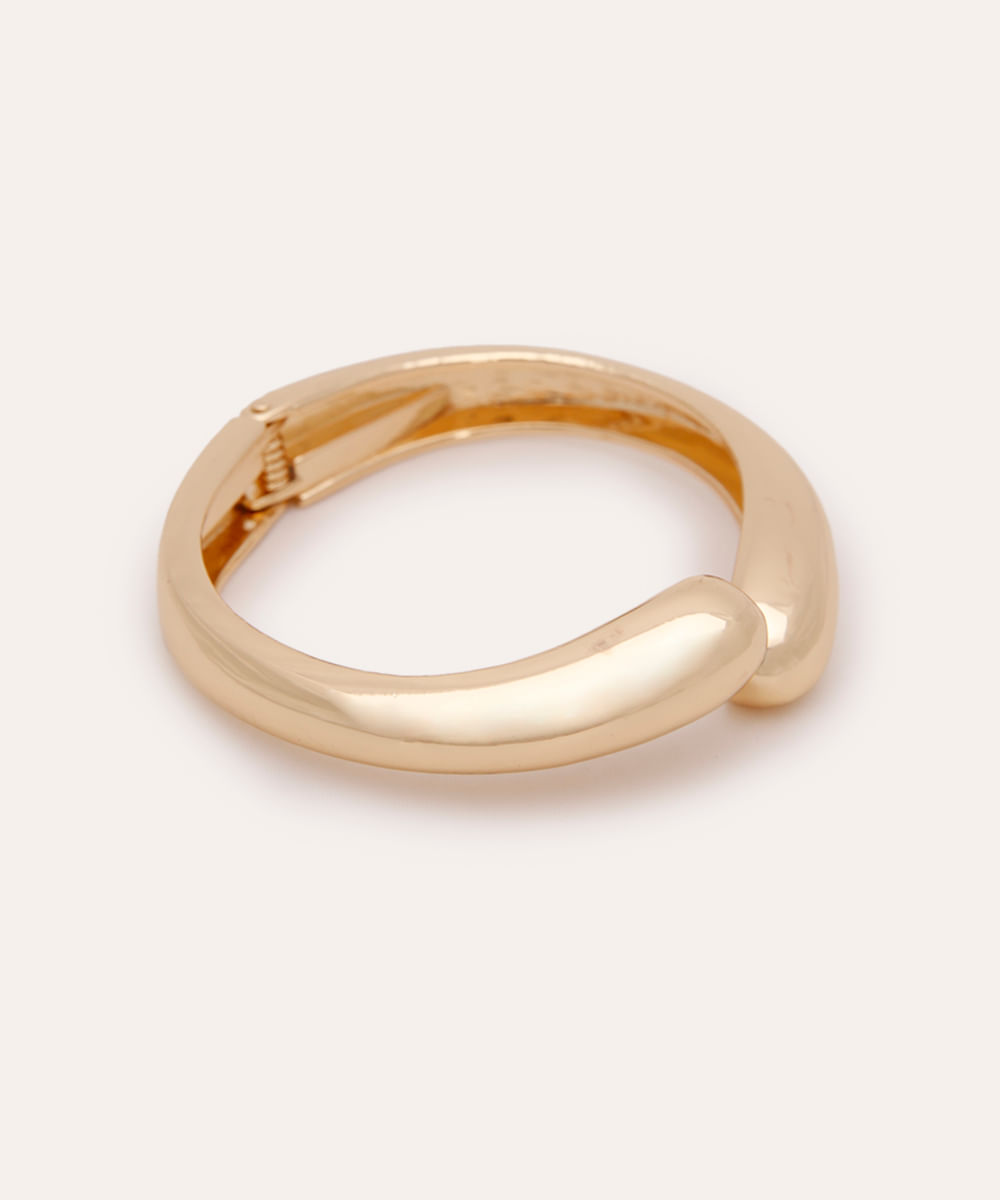 bracelete de metal gota dourado