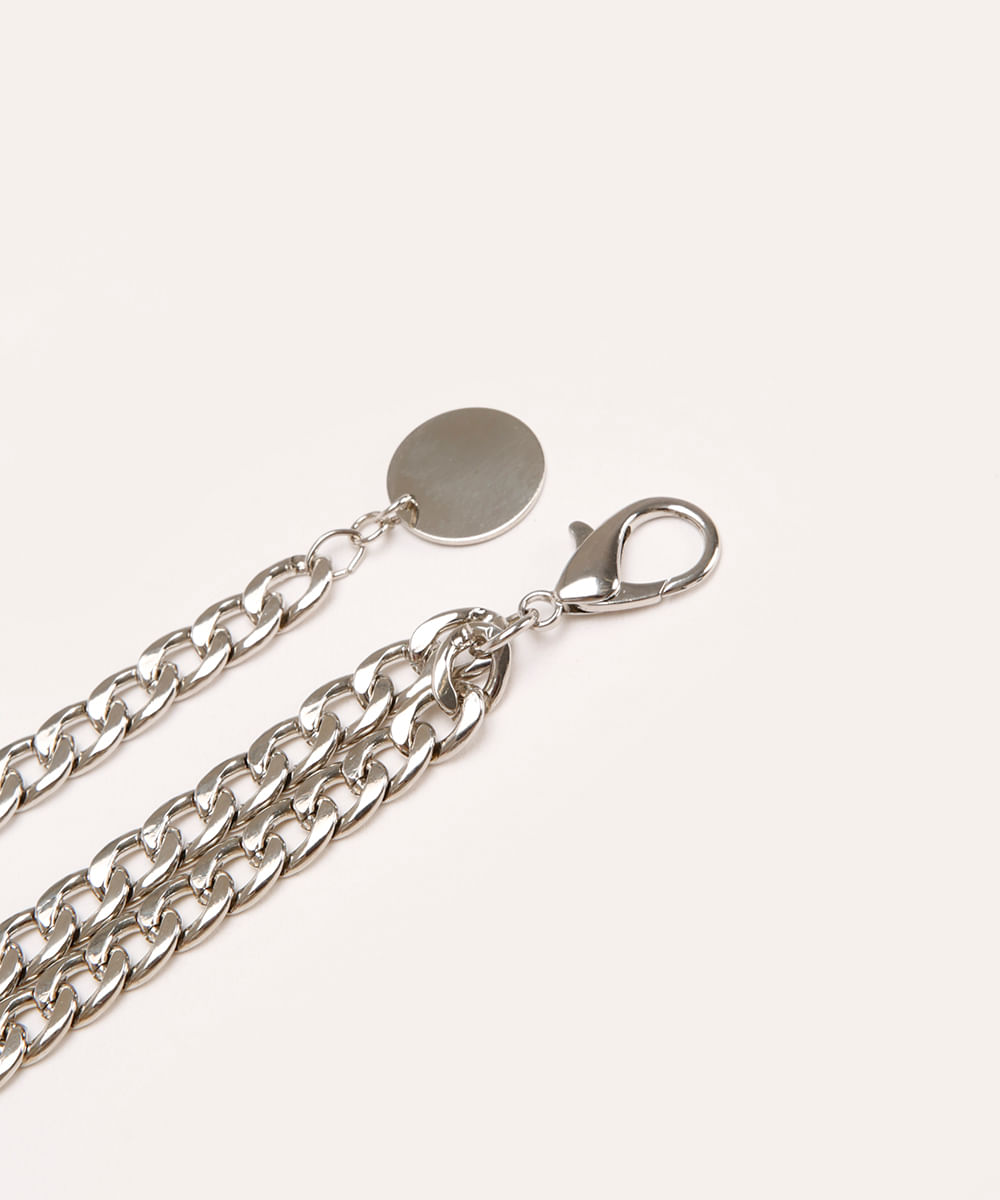 cinto corrente fino prateado