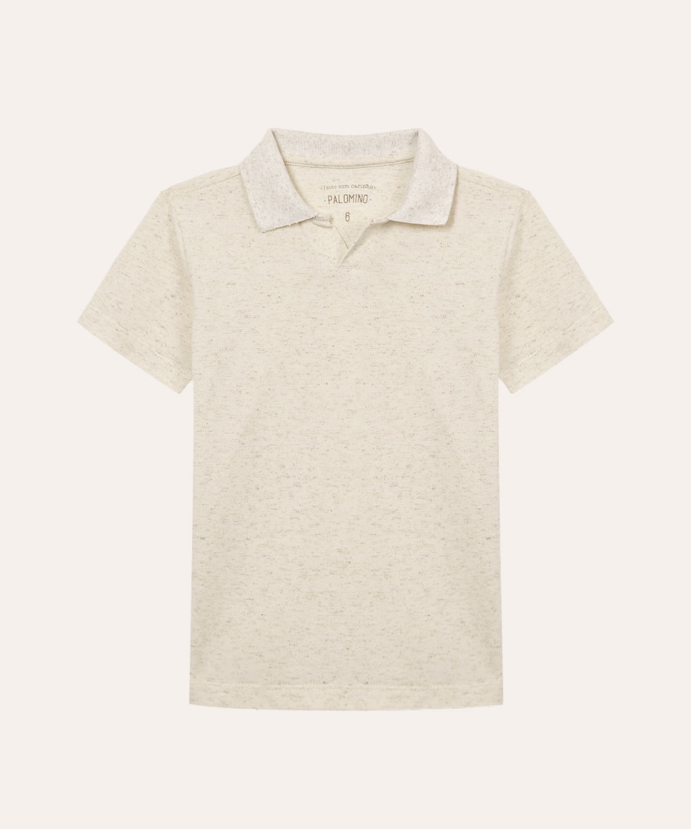 polo de algodão infantil piquet bege
