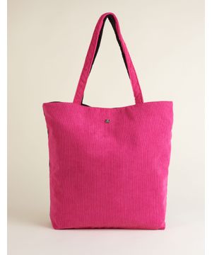 Bolsa Grande Veludo Bicolor Pink