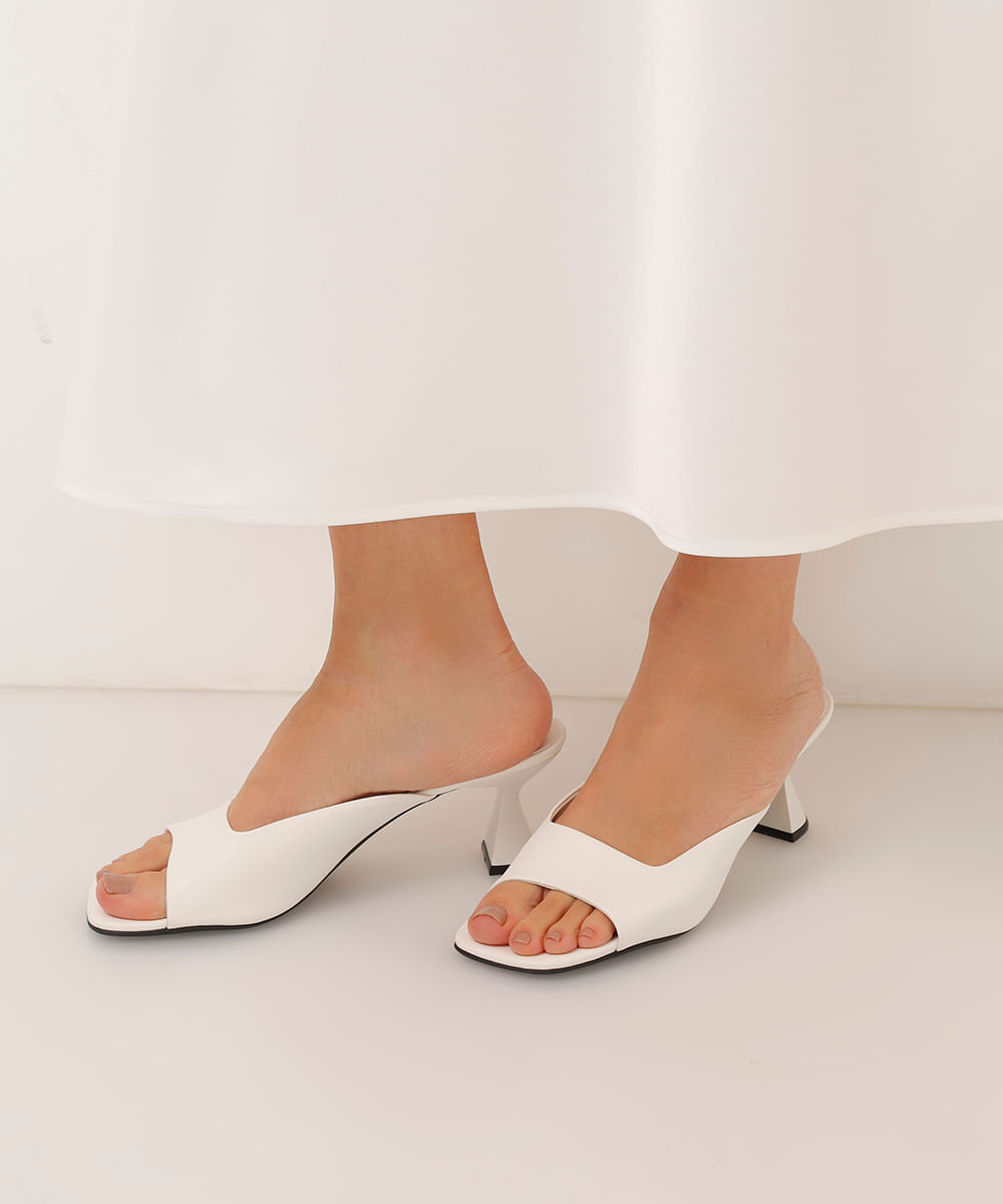 saia midi de cetim off white