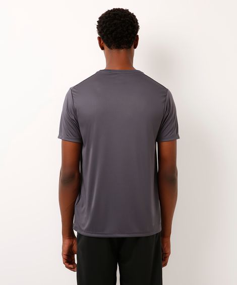 camiseta com faixa esportiva cinza