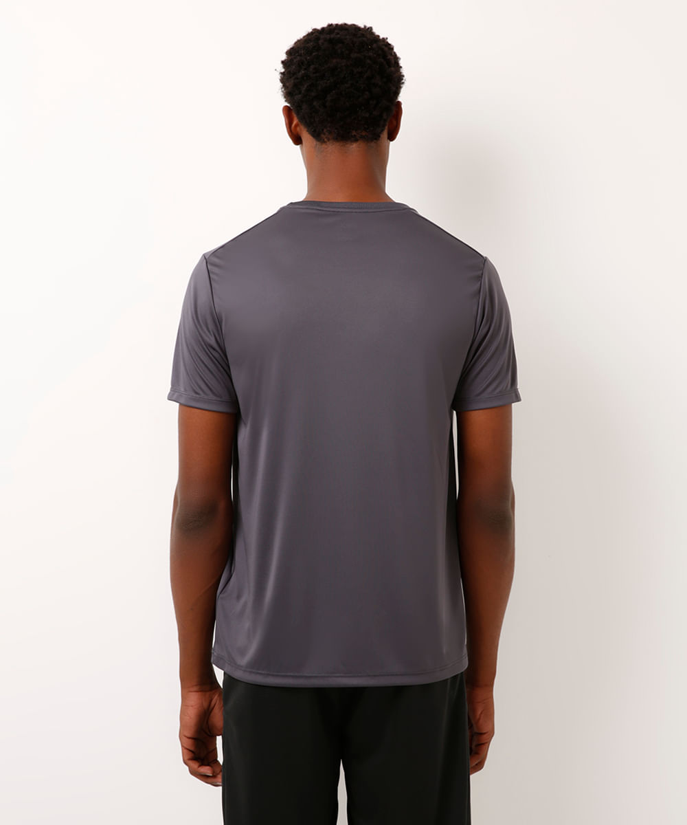 camiseta com faixa esportiva ace cinza