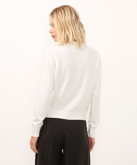 cardigan de tricot canelado off white