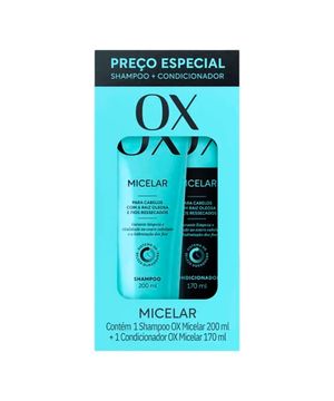 kit OX cosméticos micelar duo shampoo e condicionador