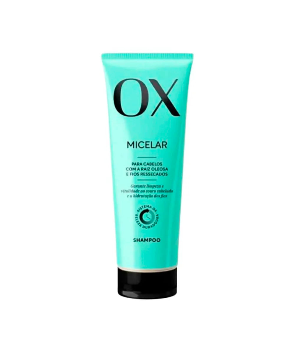 kit OX cosméticos micelar duo shampoo e condicionador