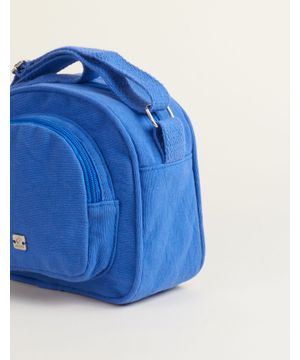 Bolsa Pequena Lona Arredondada Azul