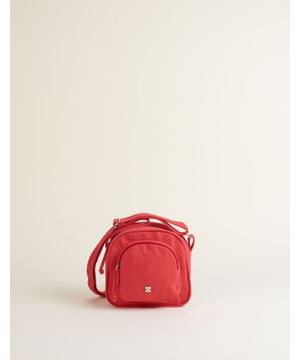 Bolsa Pequena Lona Arredondada Vermelho