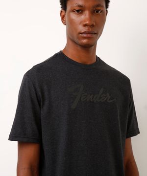 camiseta comfort de algodão fender preta