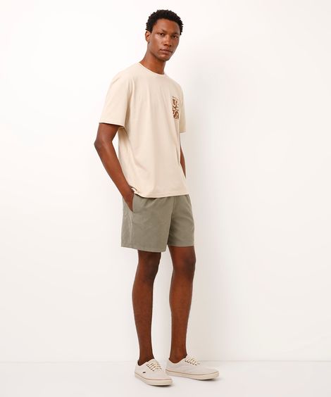 bermuda de suede com bolsos verde