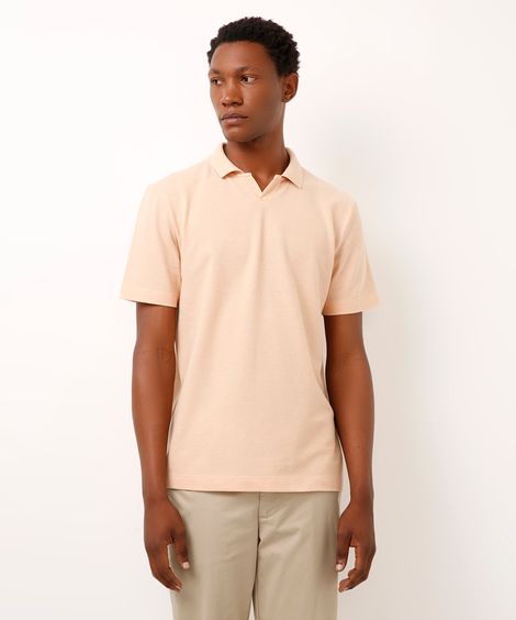 polo comfort com linho laranja