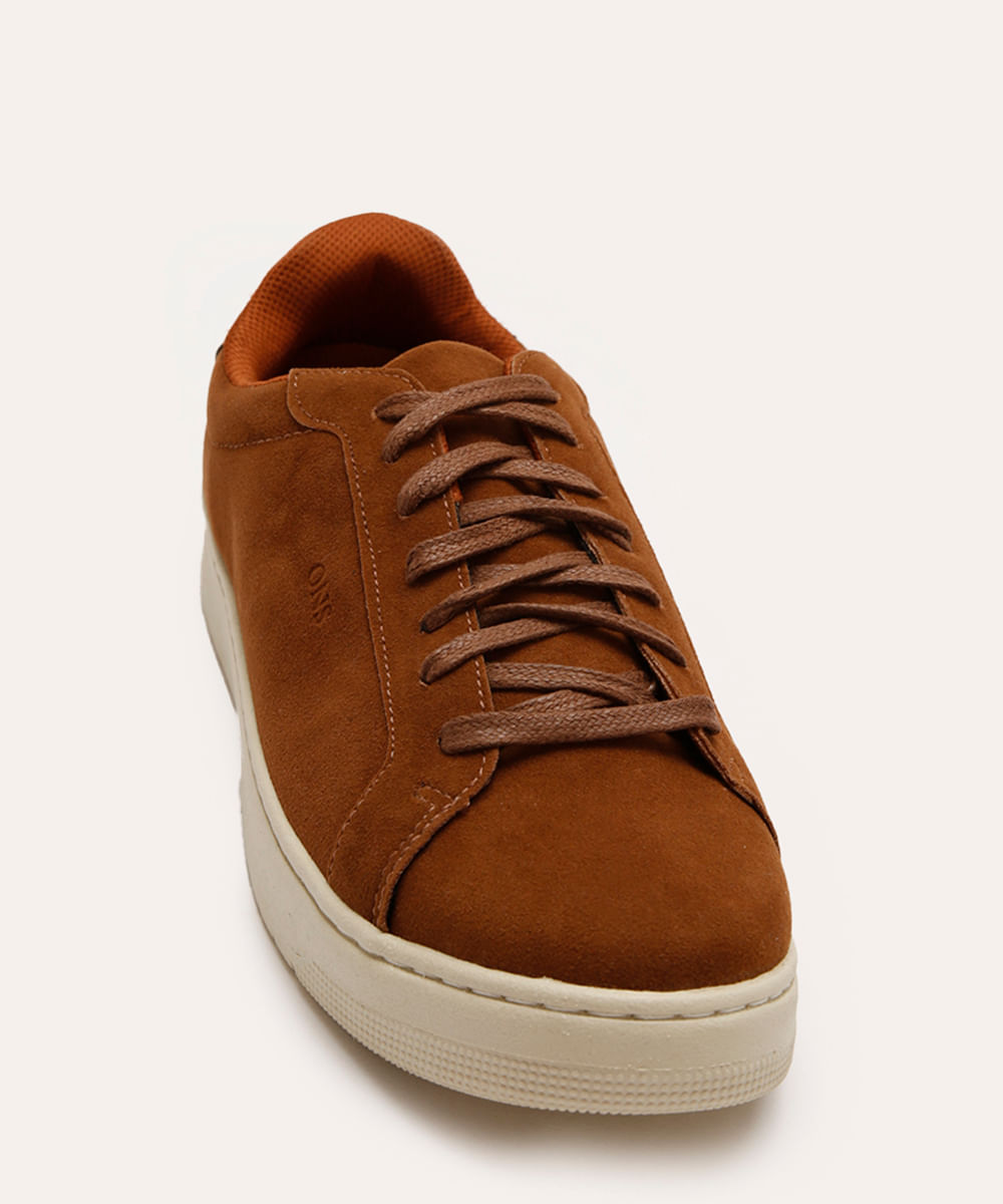 sapatênis de suede com recortes oneself marrom