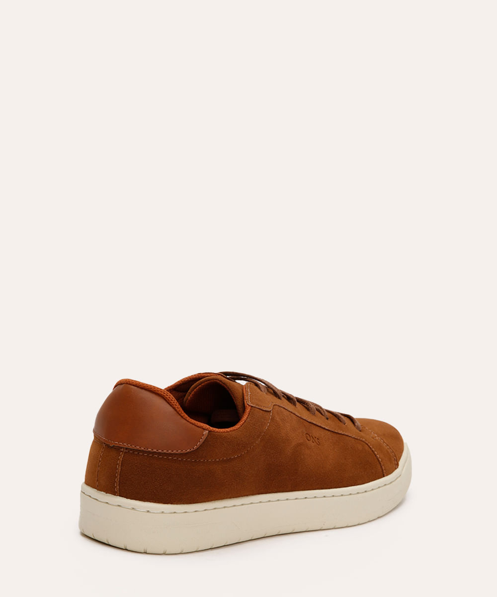 sapatênis de suede com recortes oneself marrom