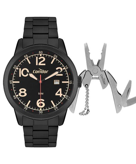relógio analógico condor CO2115MXF preto