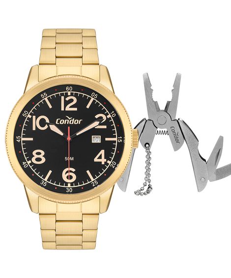 relógio analógico condor CO2115MXD dourado