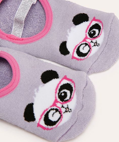 meia sapatilha infantil luluca com antiderrapante rosa