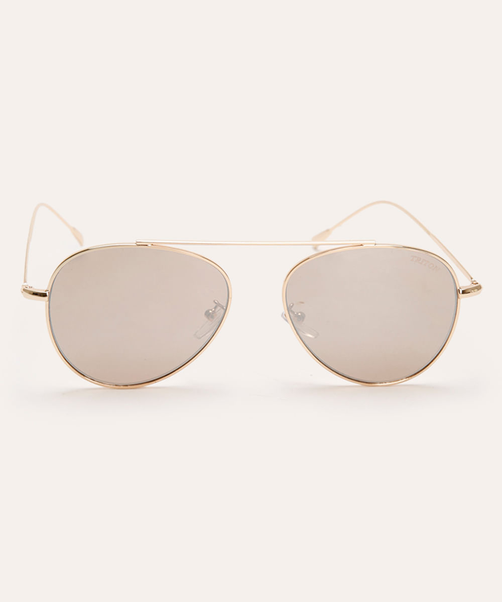 óculos de sol aviador triton dourado