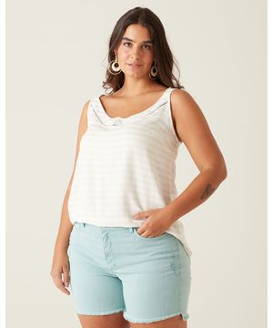 Blusa Viscose Fio Tinto Malwee Plus Branco