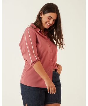 Camisa Em Viscose Com Elastano Malwee Plus Rosa