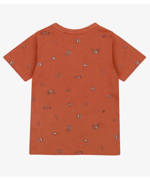 Camiseta Infantil Masculina Animais Infinita Cor Laranja