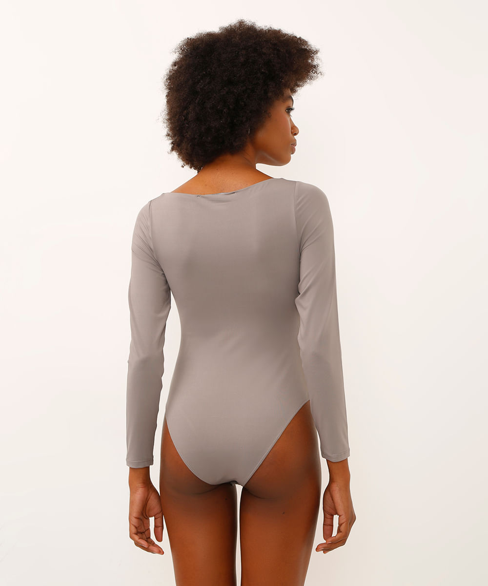 body decote canoa manga longa cinza