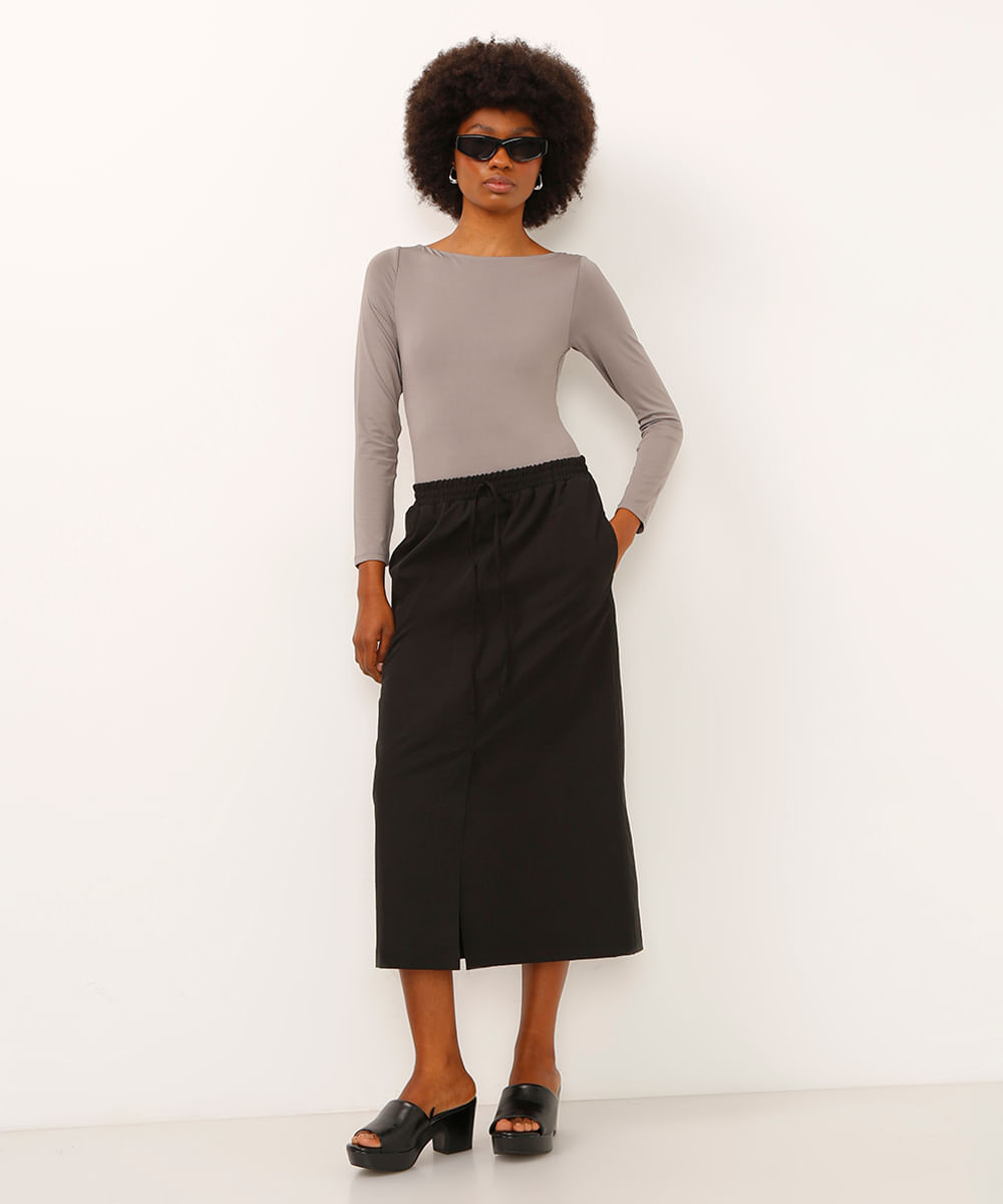 body decote canoa manga longa cinza